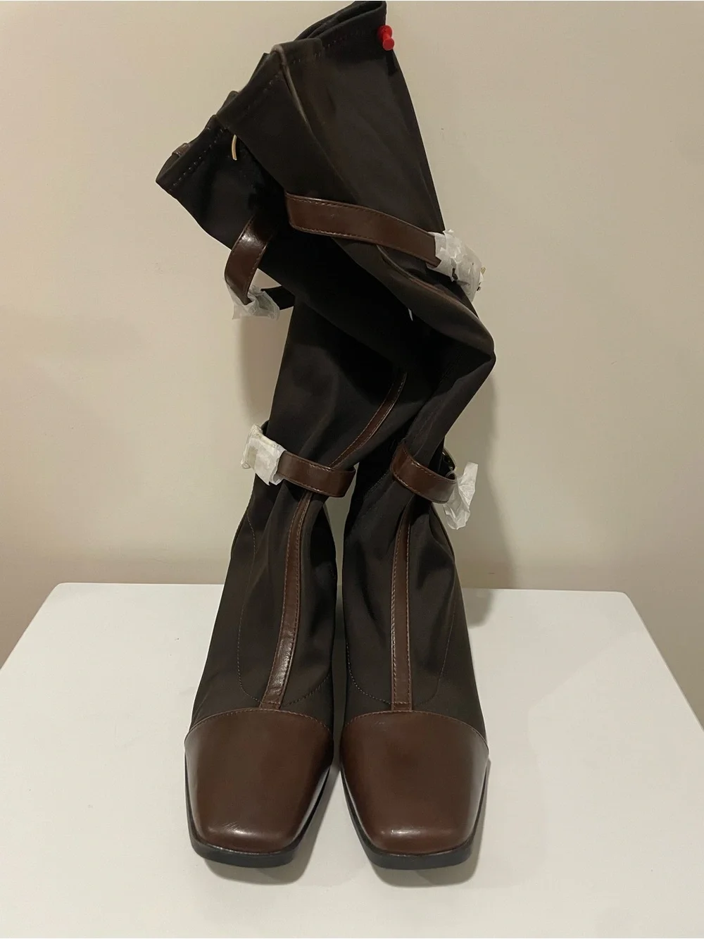 Women's Over-the-Knee Square-Toe Boots in Brown